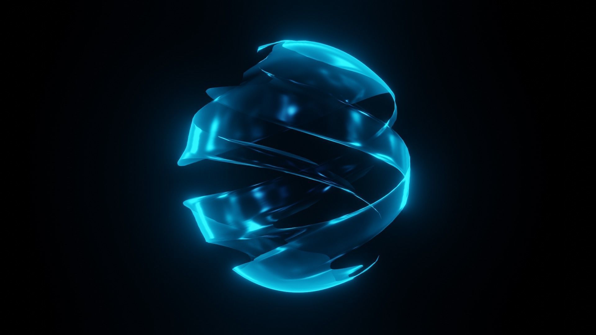 Blue energy sphere bundle with animation Low-poly 3D model_3