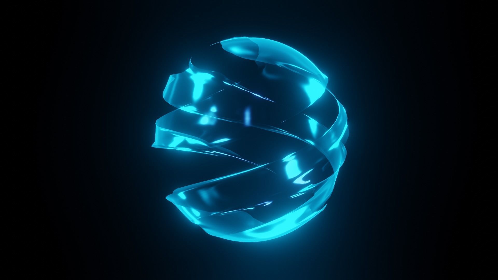 Blue energy sphere bundle with animation Low-poly 3D model_2