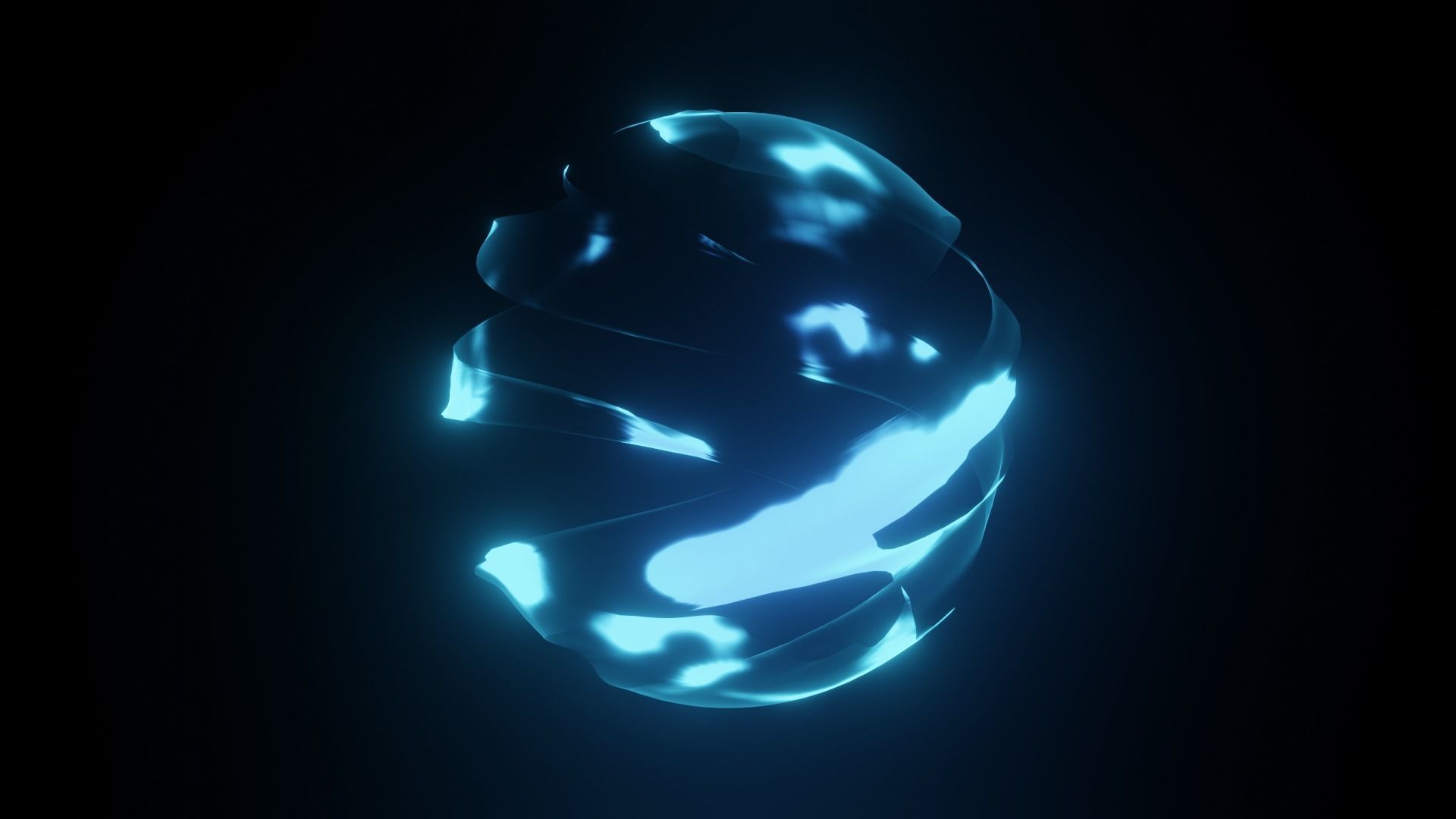 Blue energy sphere bundle with animation Low-poly 3D model_9