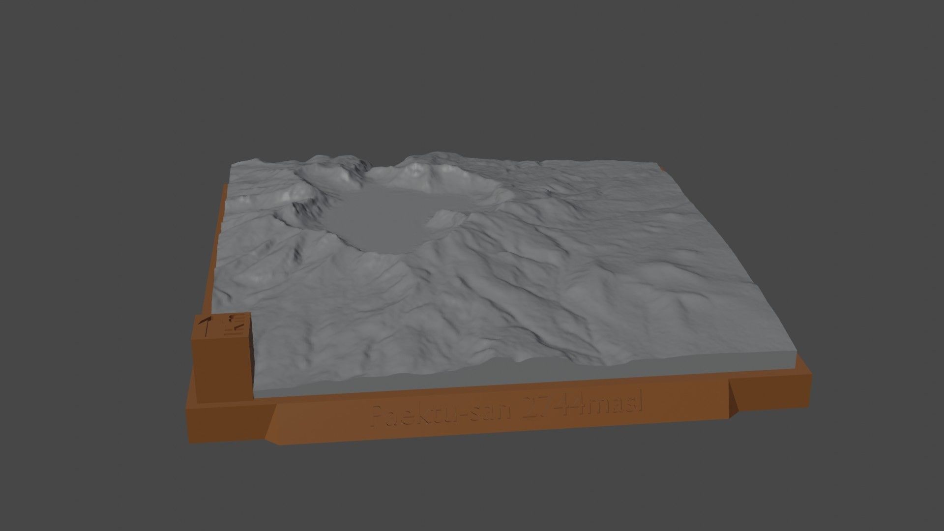 Paektu-san mountain 3D print model_5
