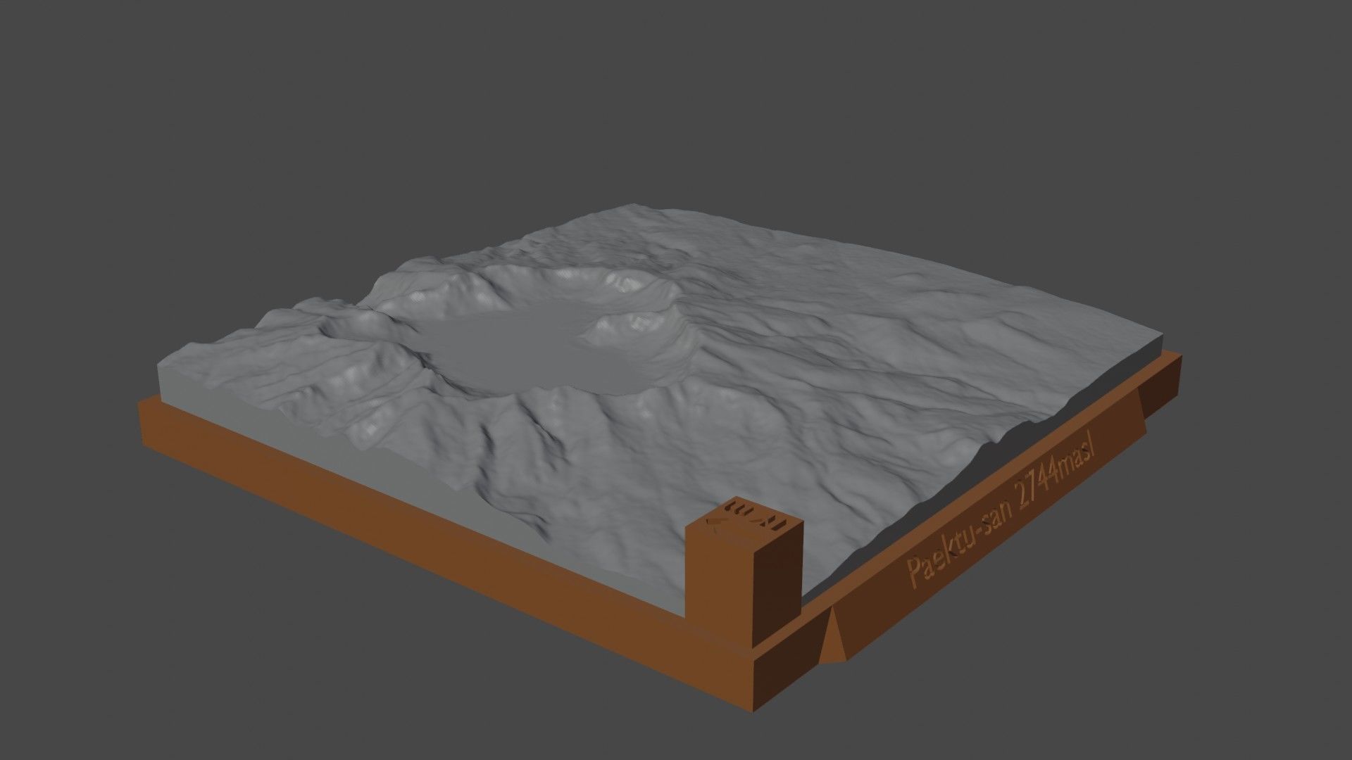 Paektu-san mountain 3D print model_3