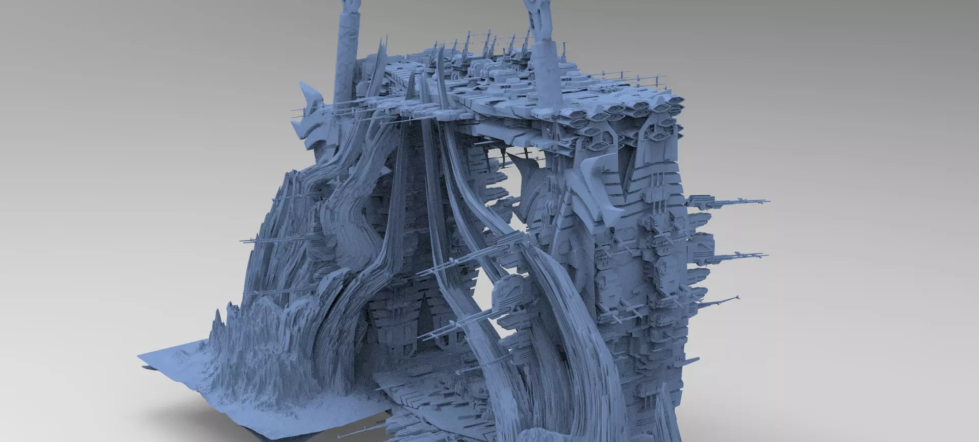 Mars Sci-Fi Monolith Massive structure 1 3D model_0