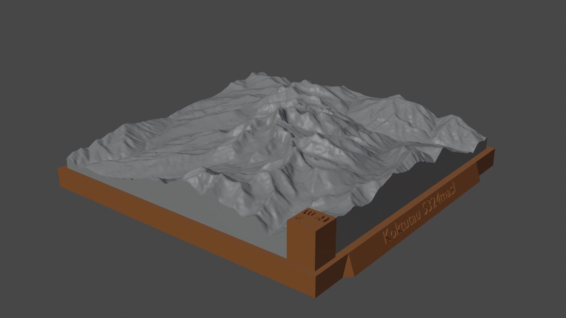 Koktutau mountain 3D print model_3