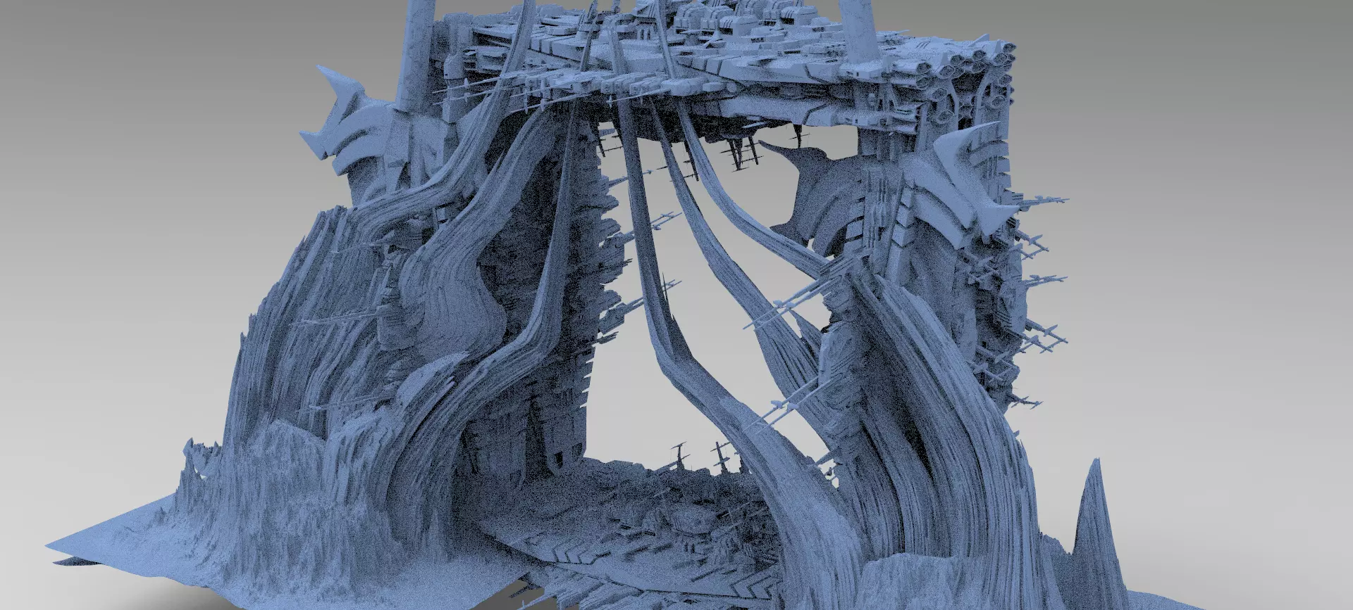 Mars Sci-Fi Monolith Massive structure 2  3D model_0