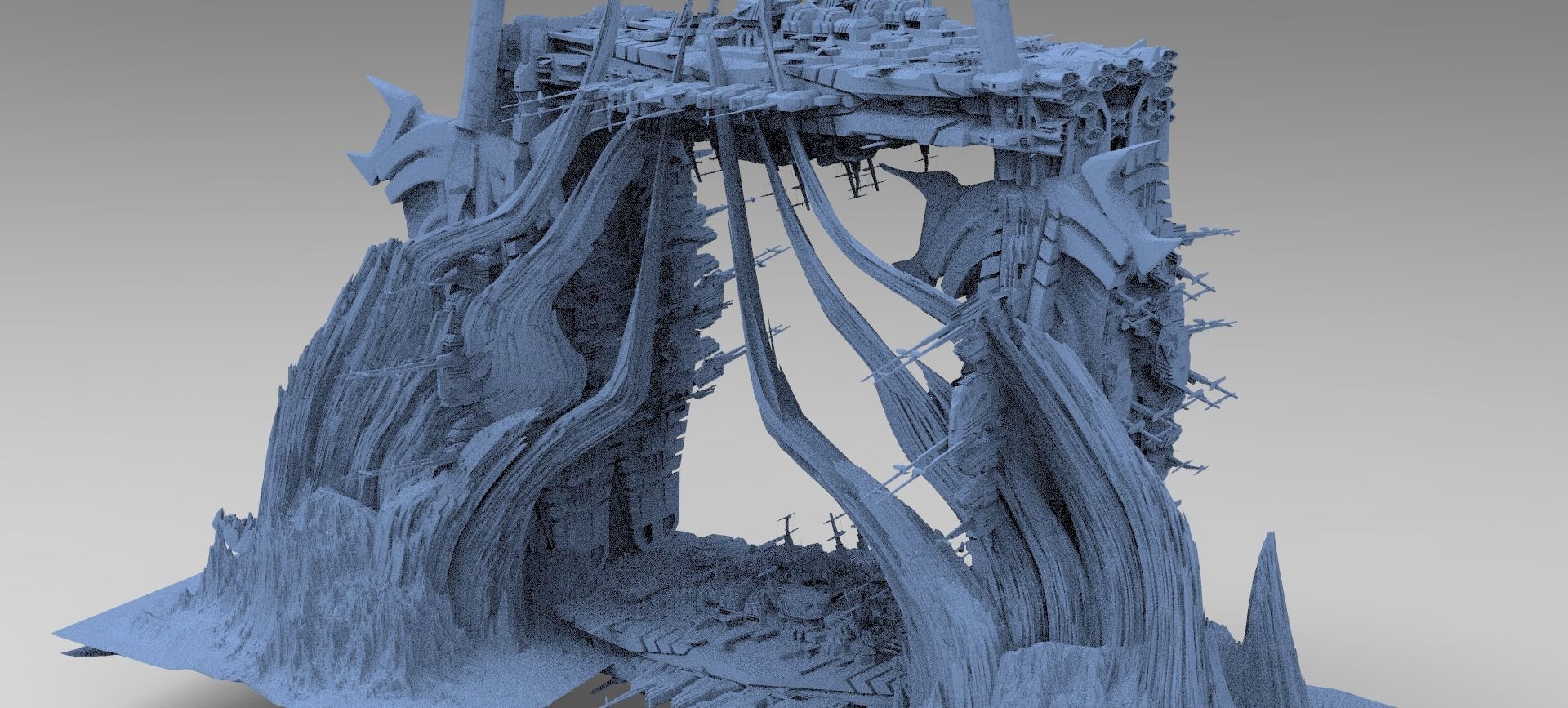 Mars Sci-Fi Monolith Massive structure 2  3D model_1