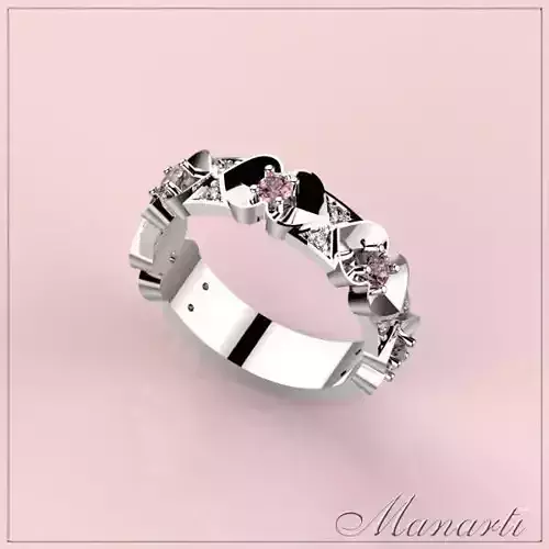 3D jewelry design Ring File format STL Model 0009
