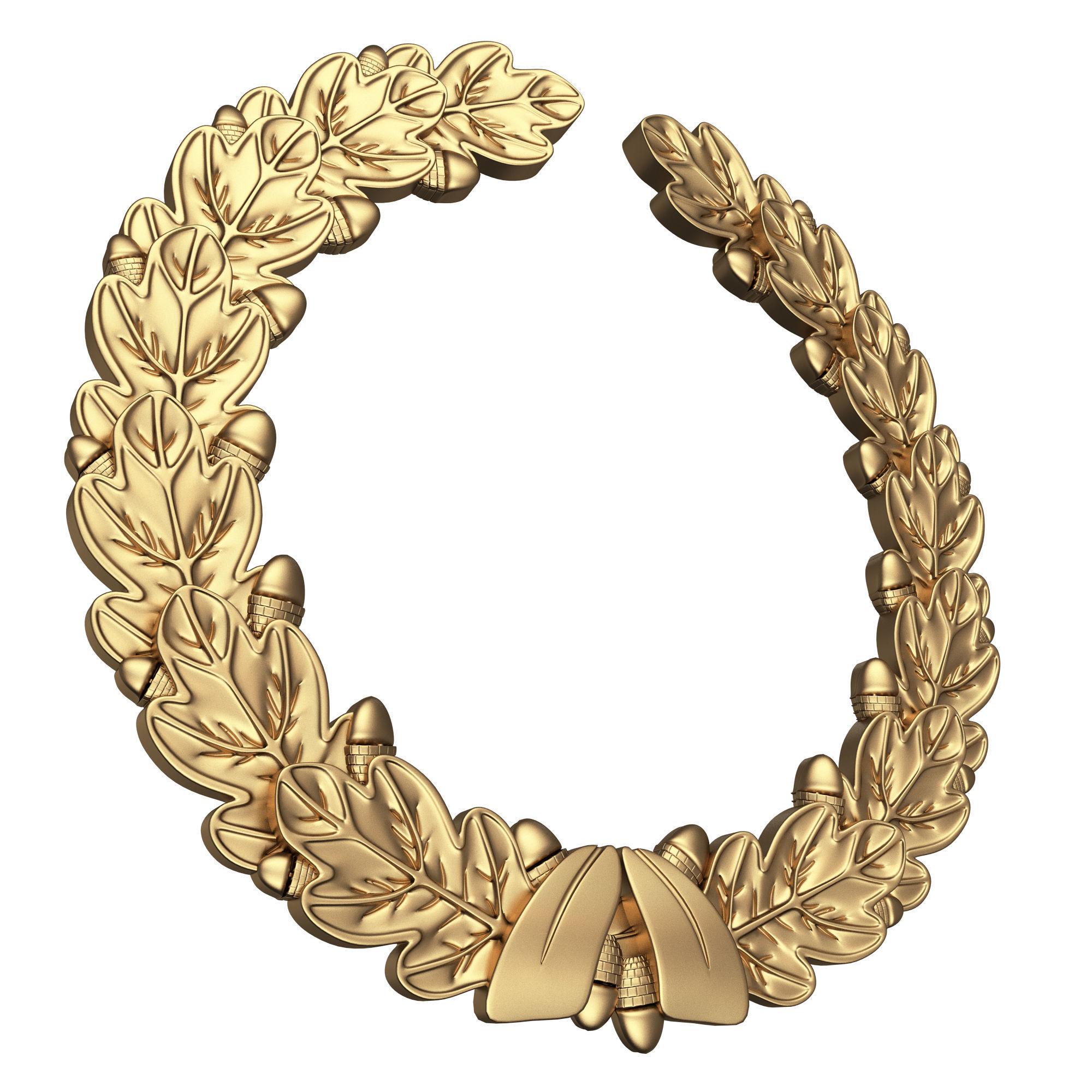 Gold Laurel Wreath 02 Low-poly 3D model_3