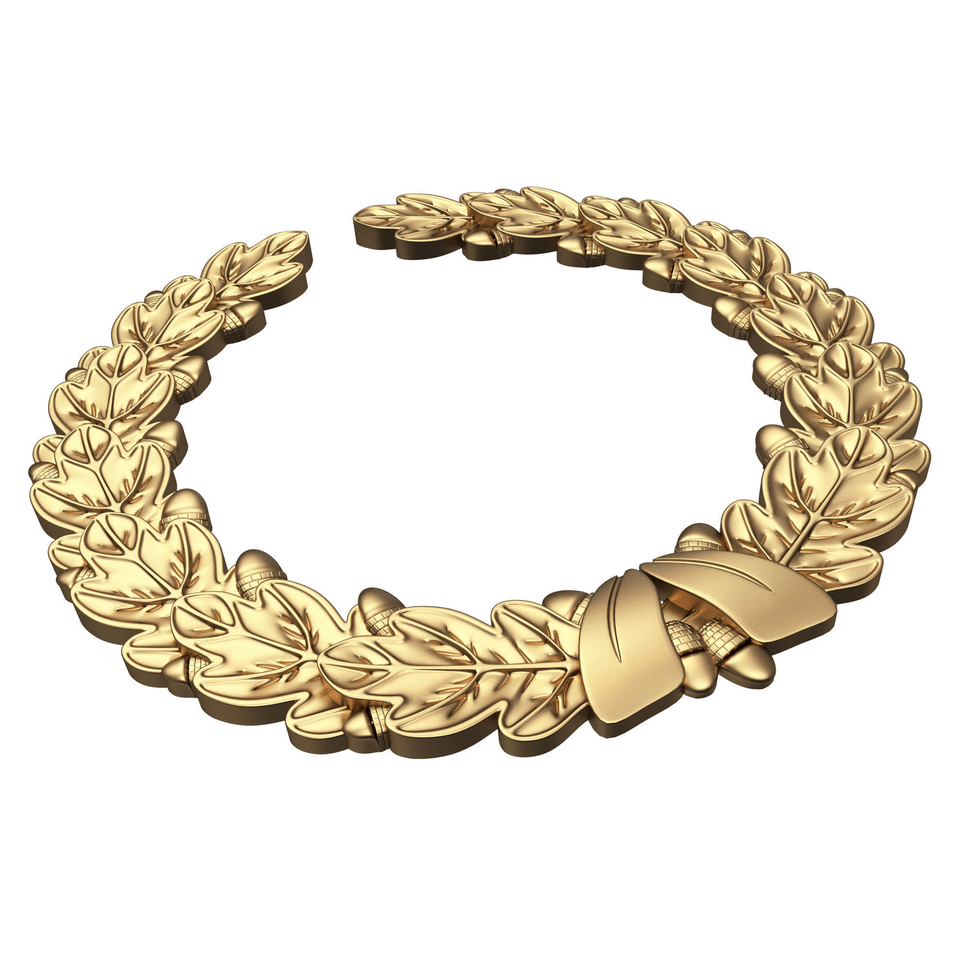 Gold Laurel Wreath 02 Low-poly 3D model_5
