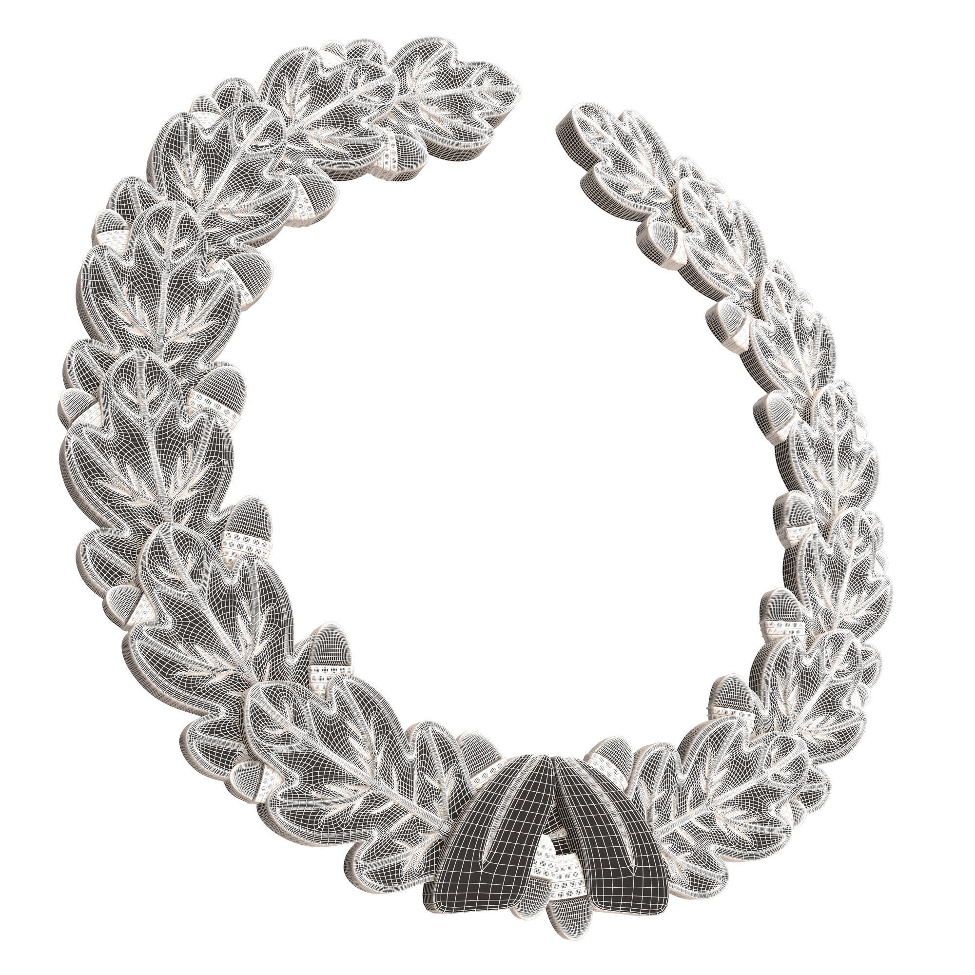 Gold Laurel Wreath 02 Low-poly 3D model_9