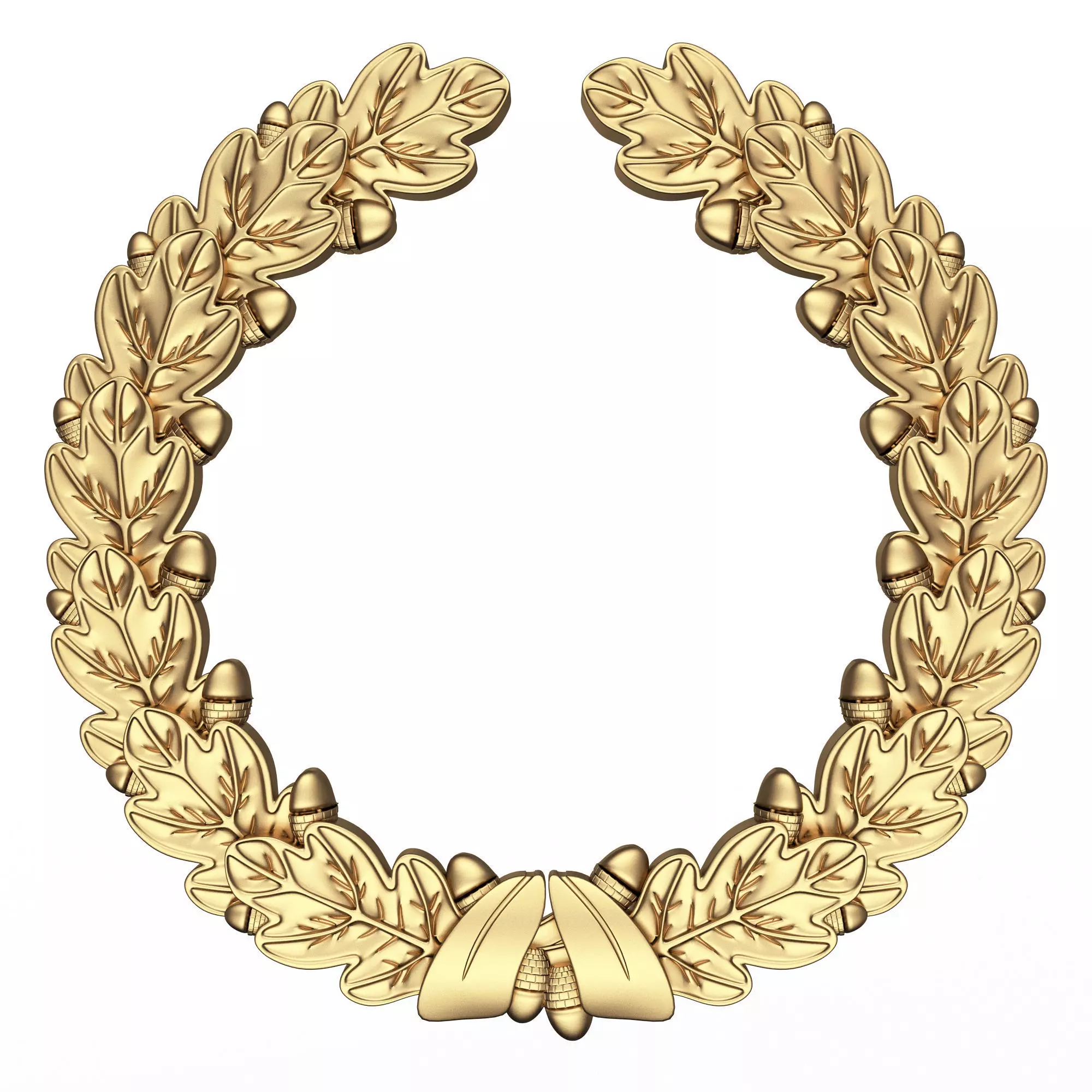 Gold Laurel Wreath 02 Low-poly 3D model_0