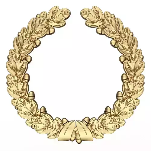Gold Laurel Wreath 02 Low-poly 3D model