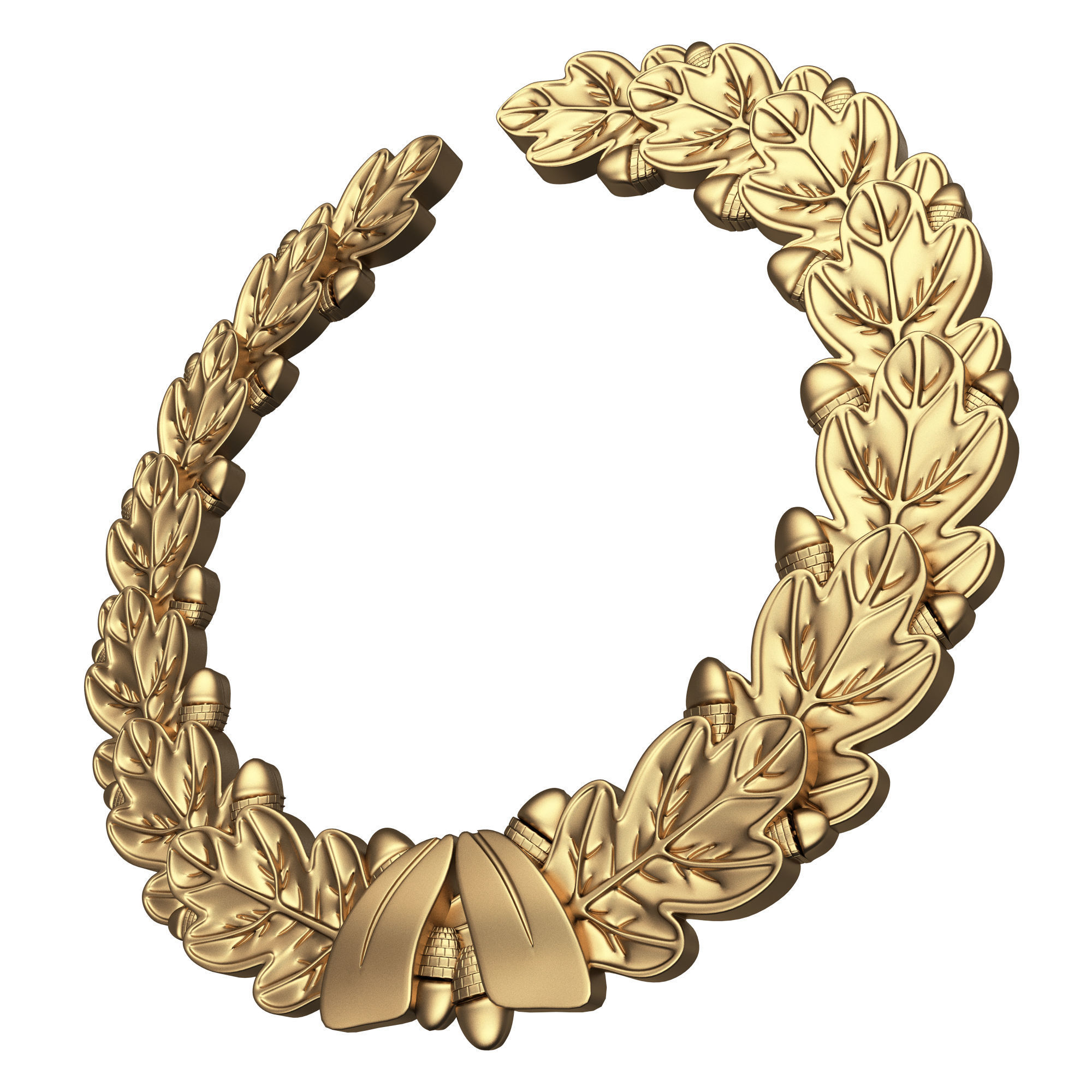 Gold Laurel Wreath 02 Low-poly 3D model_4