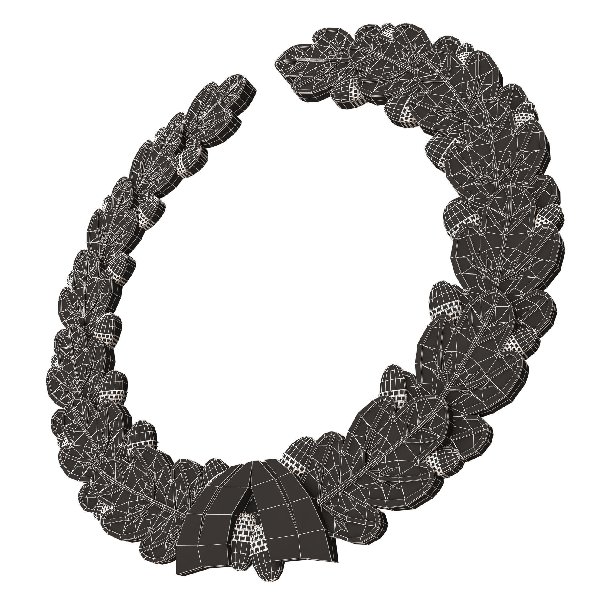Gold Laurel Wreath 02 Low-poly 3D model_13