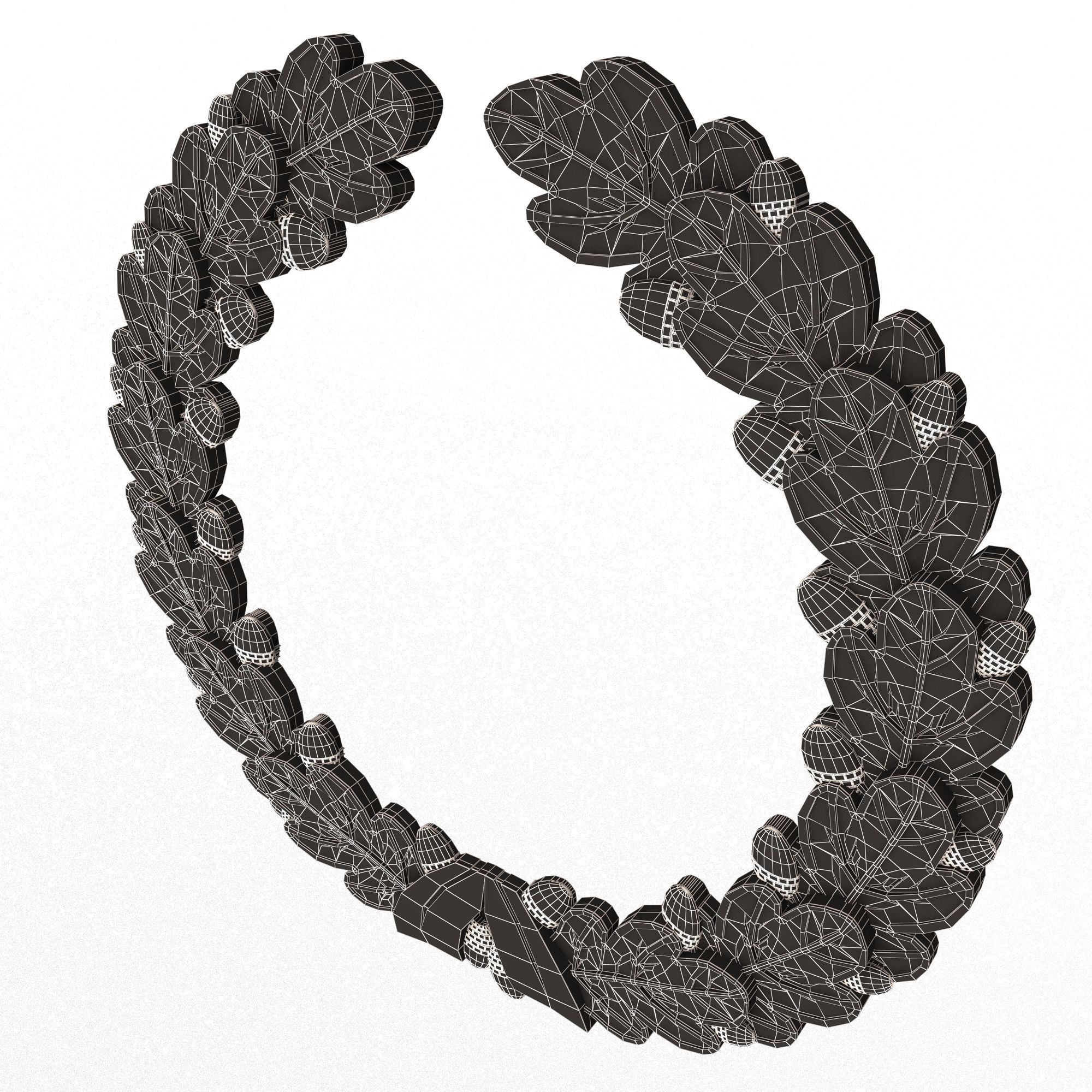 Gold Laurel Wreath 02 Low-poly 3D model_17