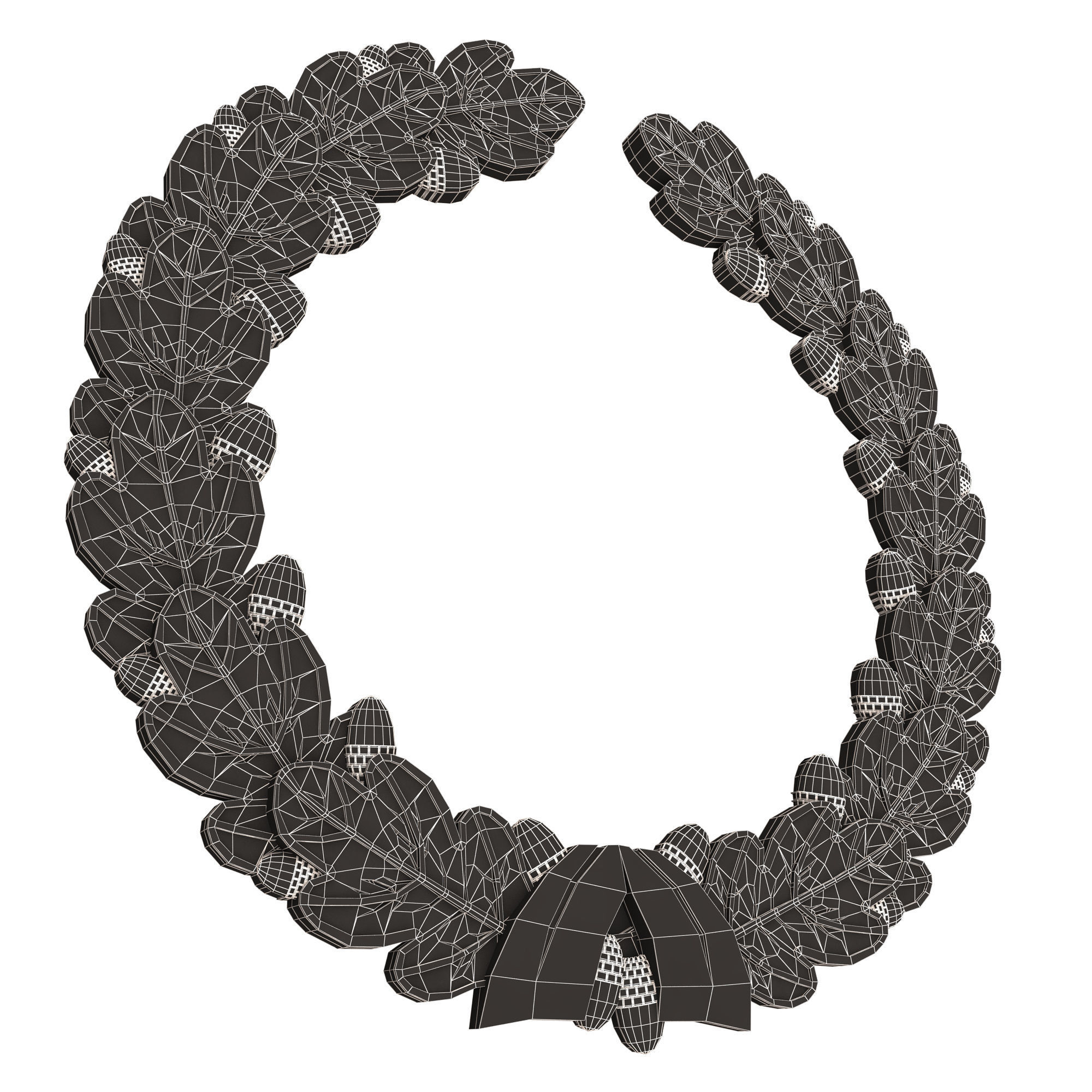 Gold Laurel Wreath 02 Low-poly 3D model_12