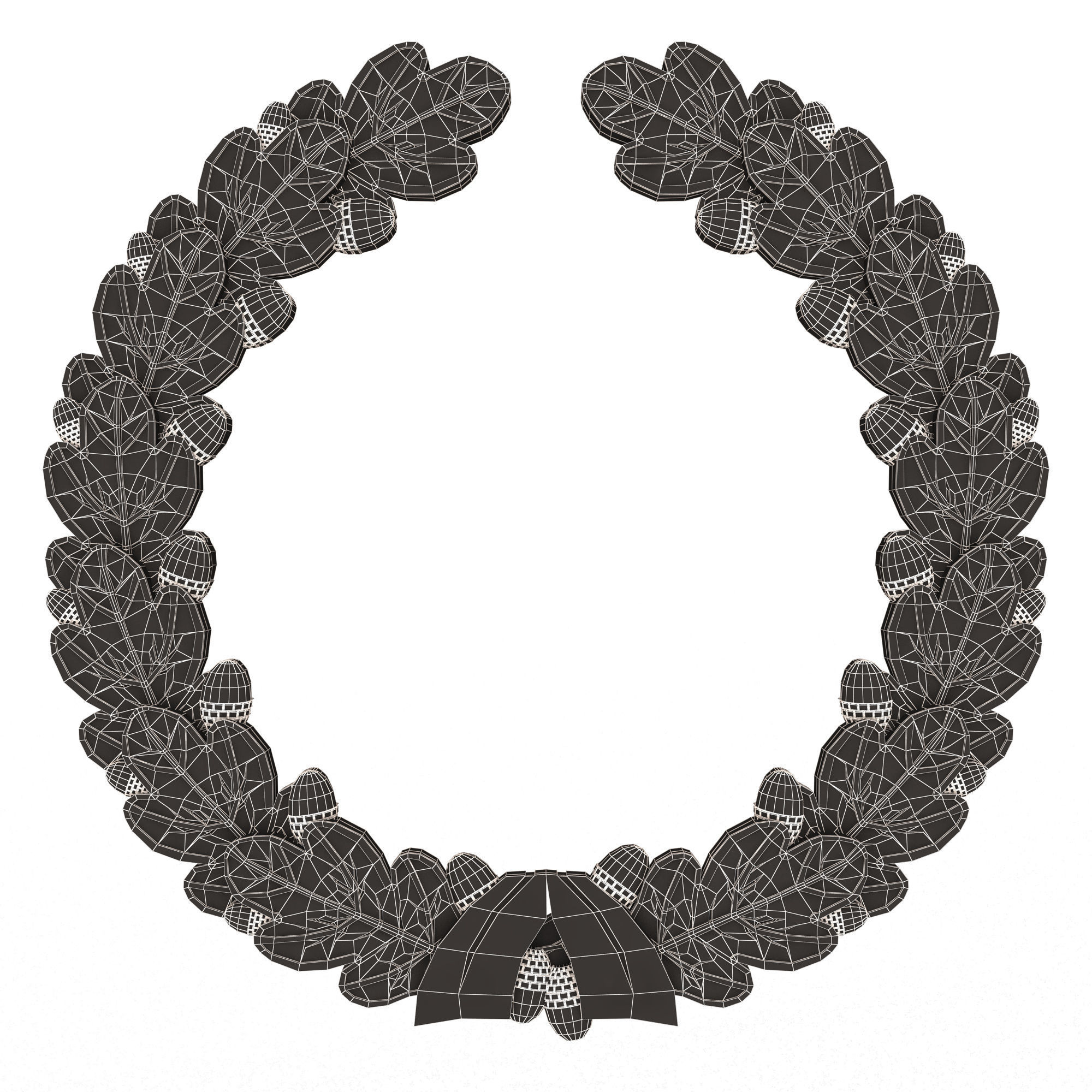 Gold Laurel Wreath 02 Low-poly 3D model_15