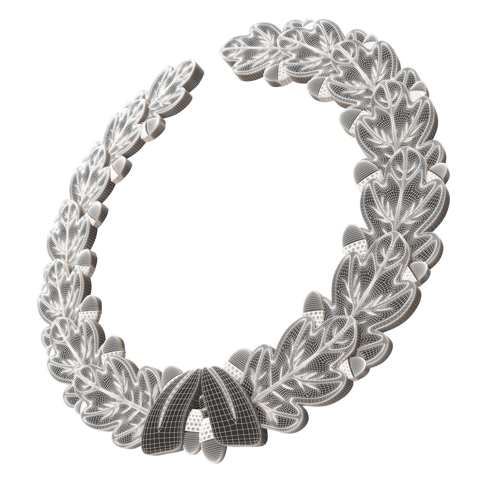 Gold Laurel Wreath 02 Low-poly 3D model_10