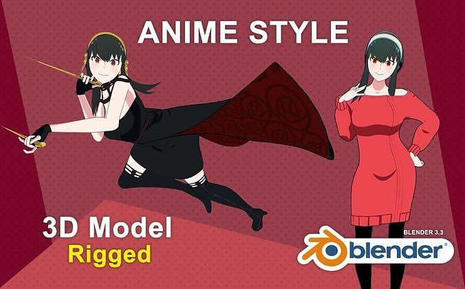 Spy x Family - Yor forger Low-poly 3D model