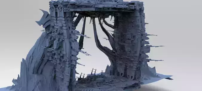 Mars Sci-Fi Monolith Massive structure 5