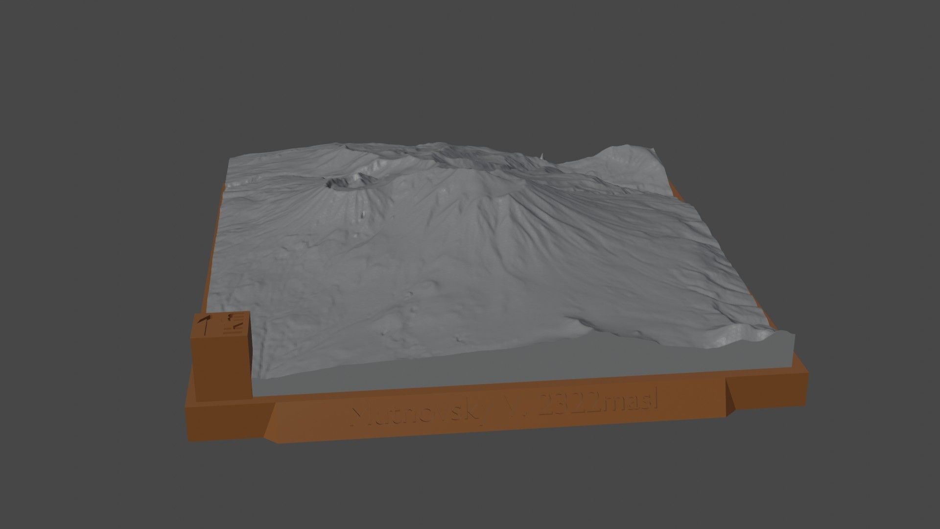 Mutnovsky V mountain 3D print model_5