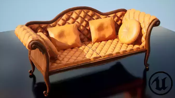 Fancy Couch Low-poly 3D model