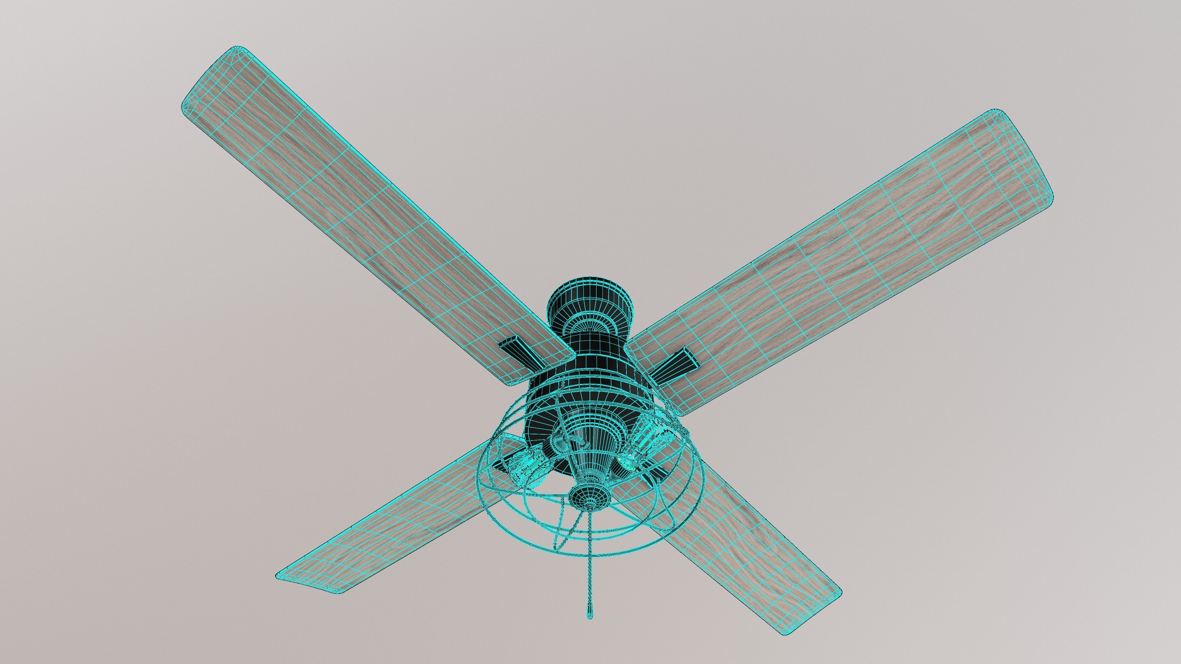 Designer Ceiling Fan 3D Model Low-poly 3D model_10