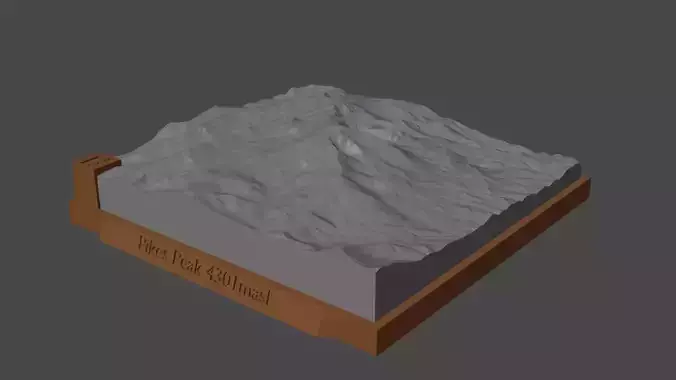 Pikes Peak 3D print model