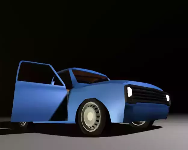 Low Poly Pickup Truck Model