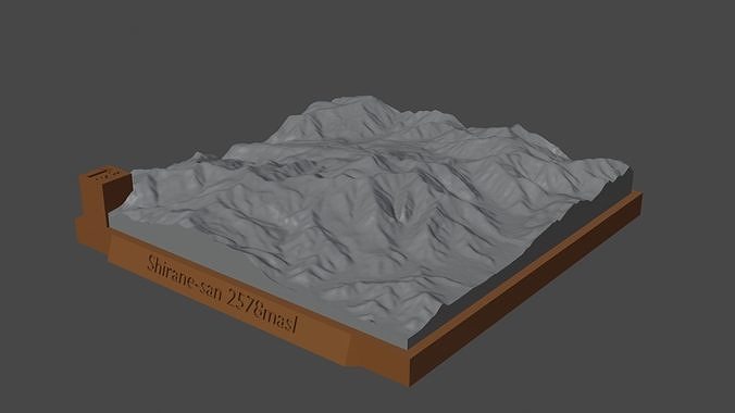 Shirane-san mountain 3D print model