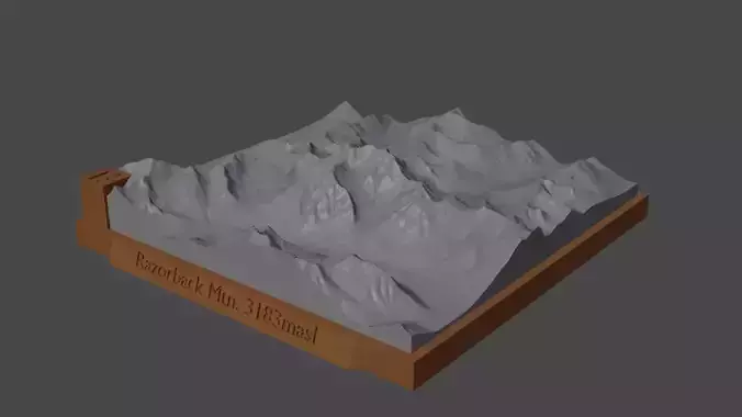 Razorback Mtn 3D print model