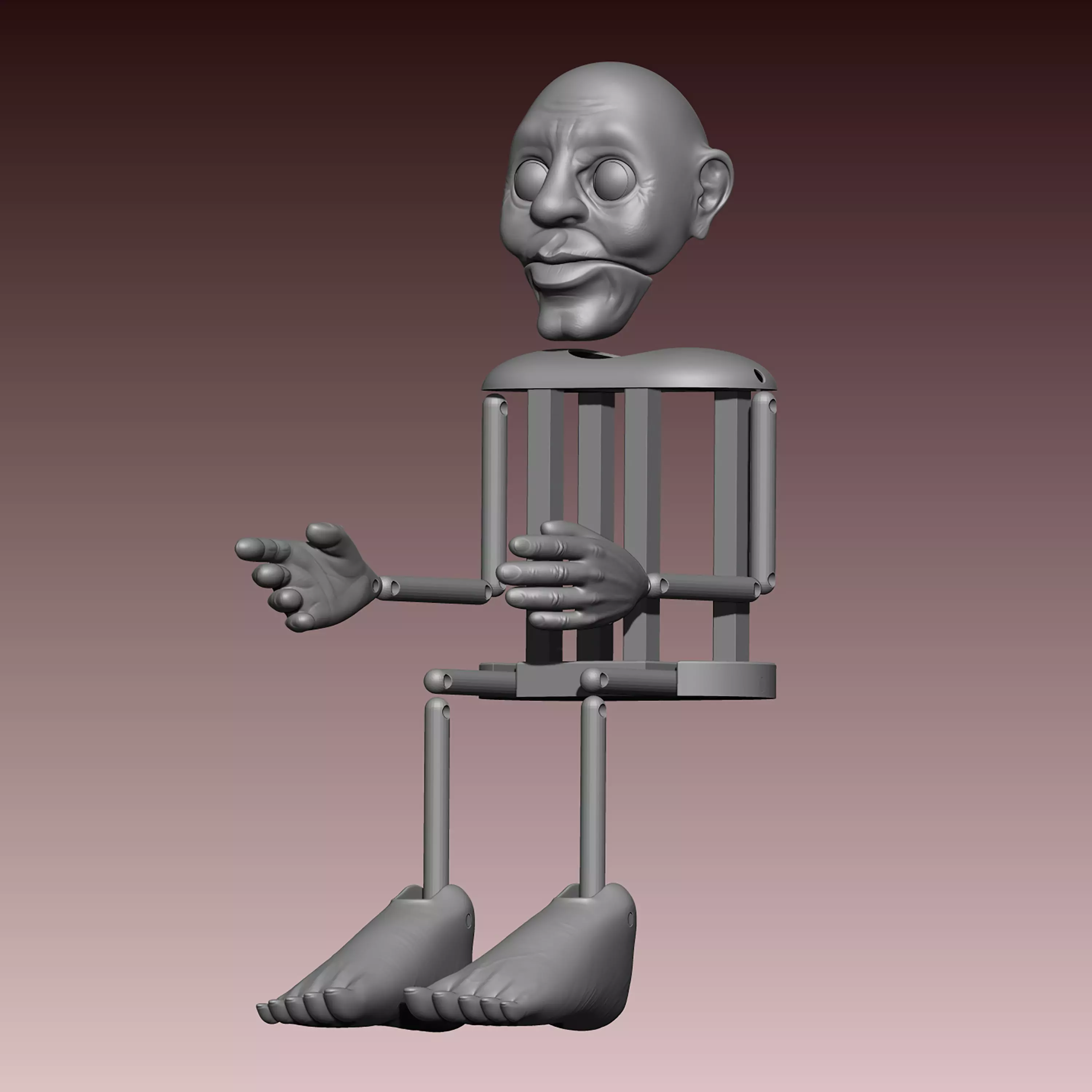 Titere persona envejeciente Puppet old person 001 BETA-STL-ZTL Free 3D print model_0