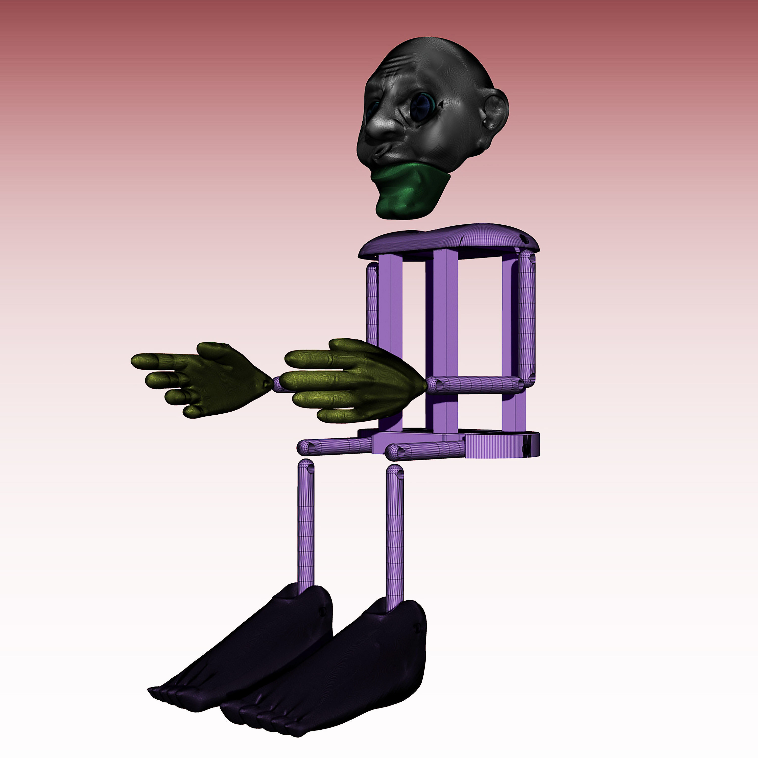 Titere persona envejeciente Puppet old person 001 BETA-STL-ZTL Free 3D print model_11