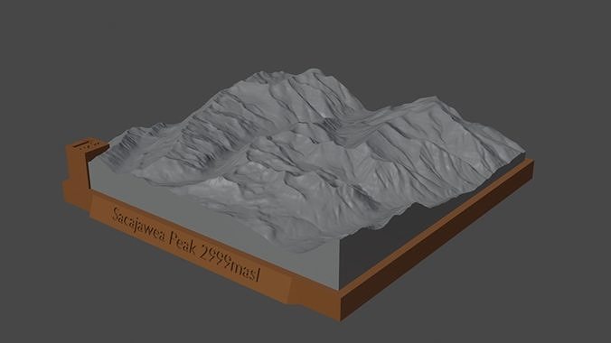 Sacajawea Peak 3D print model