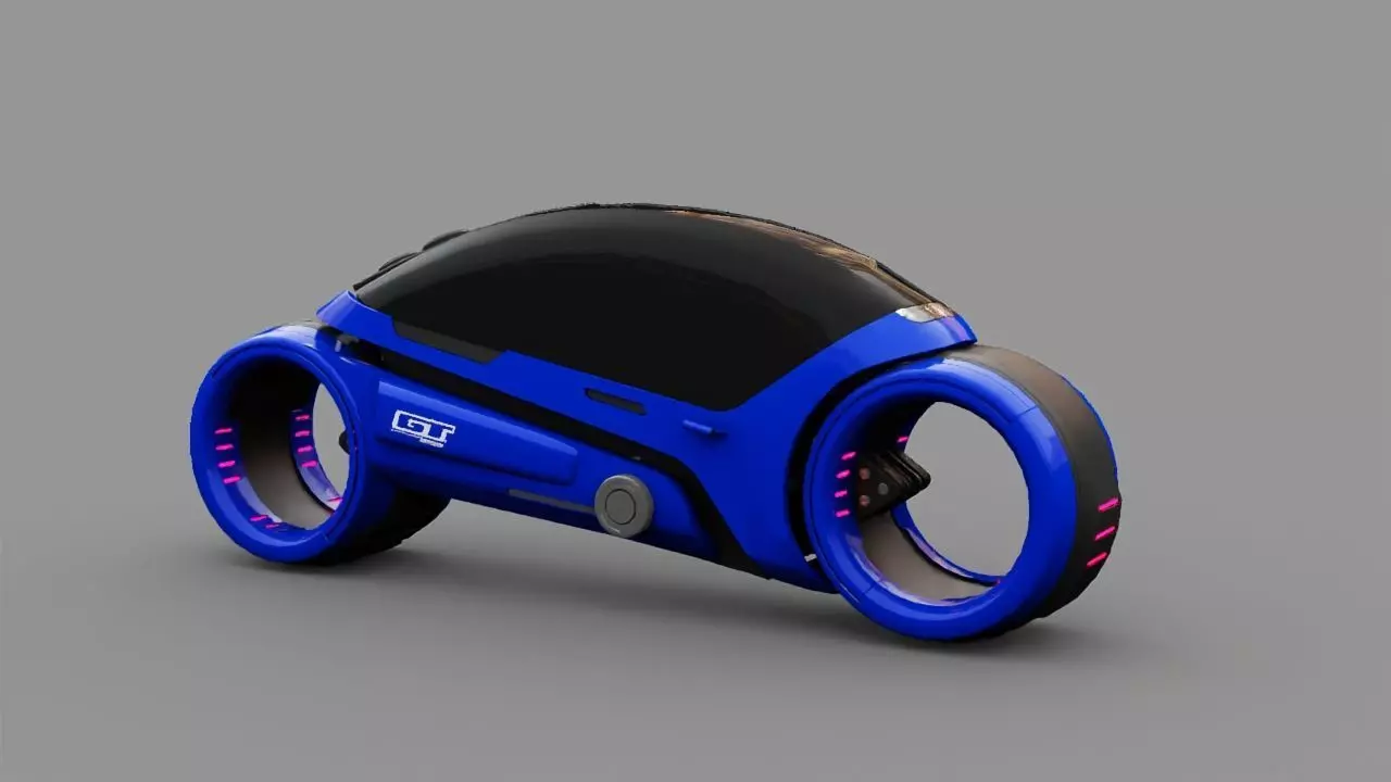 TRON BIKE SONIC rigged 3D model