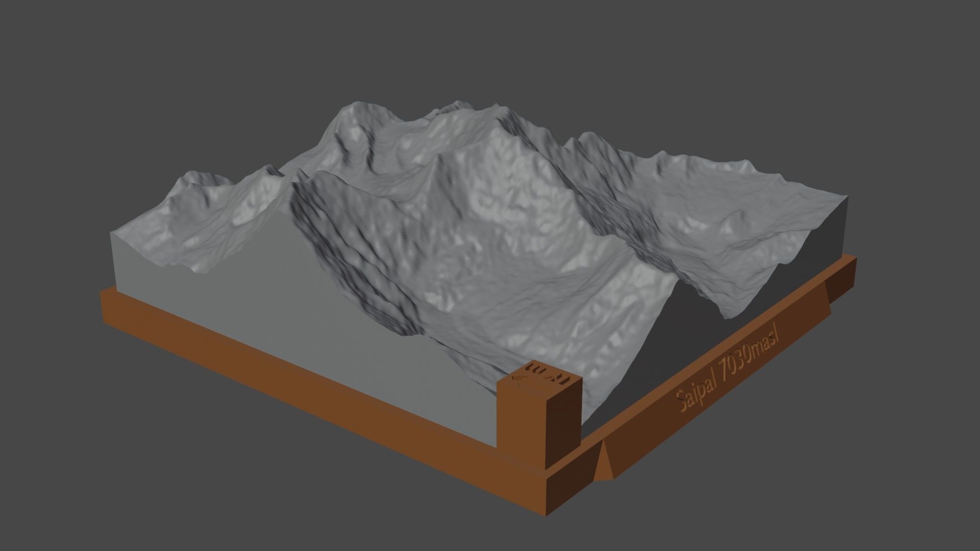 Saipal mountain 3D print model_3