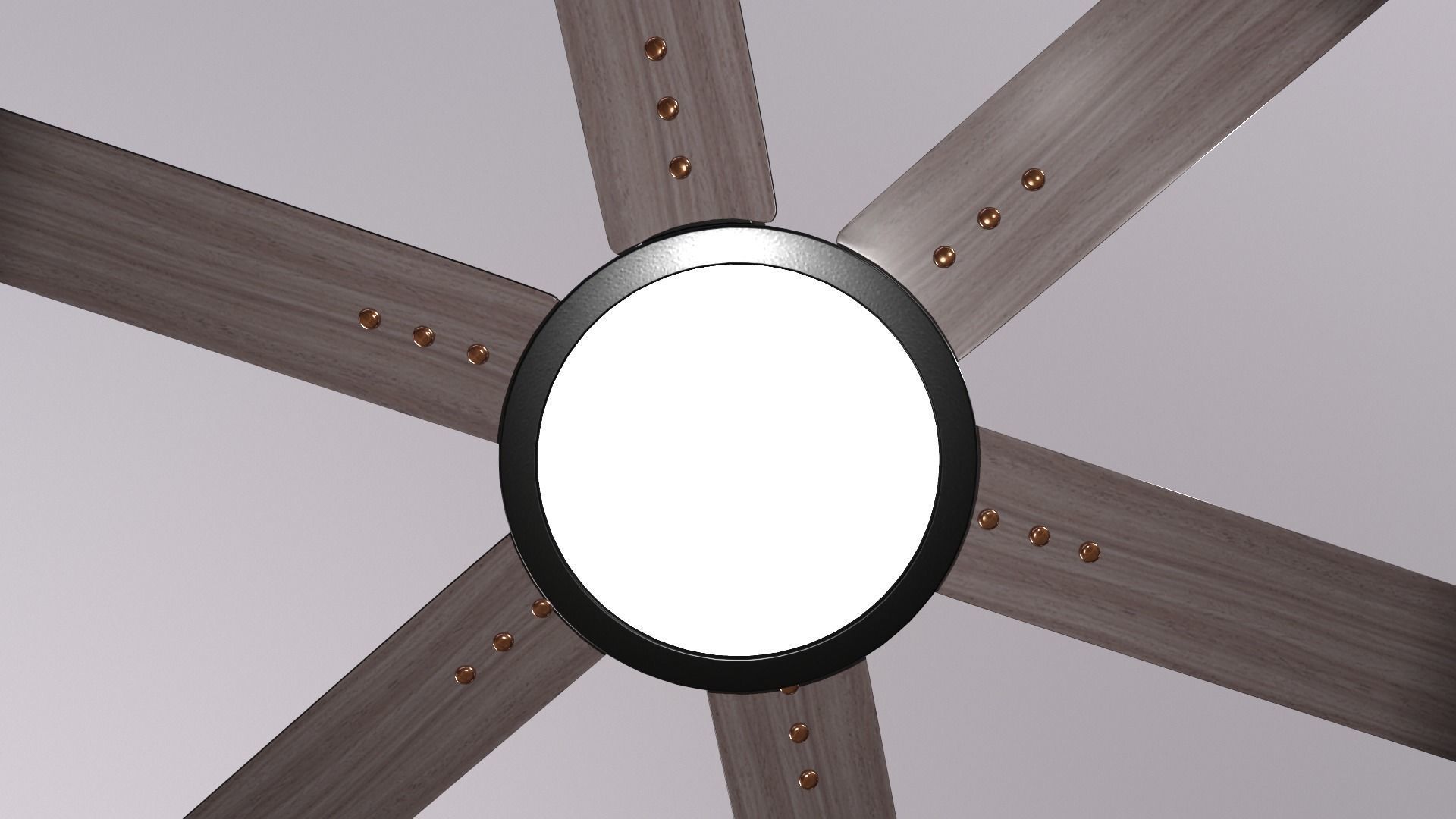 Ceiling Fan Six Blade Animated 3d Model Low-poly 3D model_5