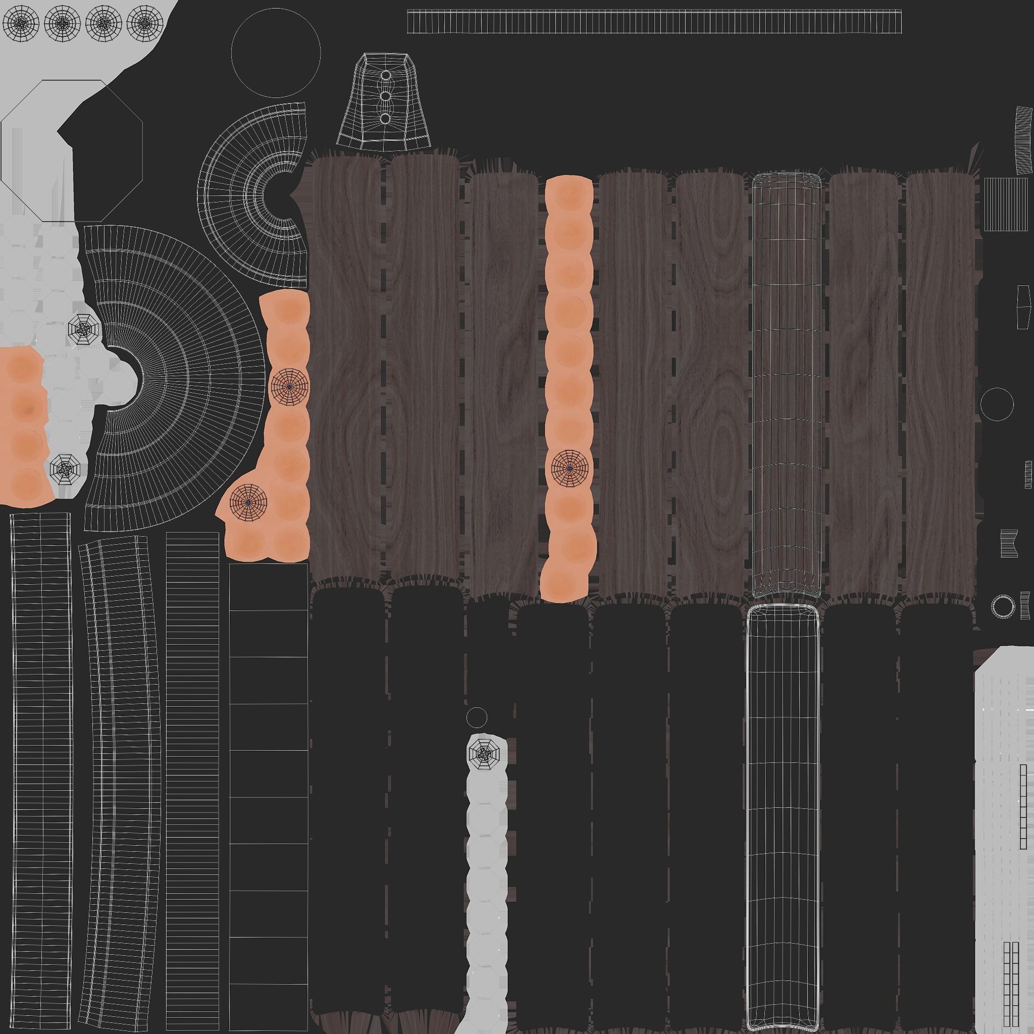 Ceiling Fan Six Blade Animated 3d Model Low-poly 3D model_9