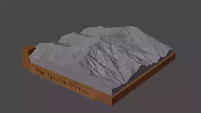 White Mtn Peak 3D print model
