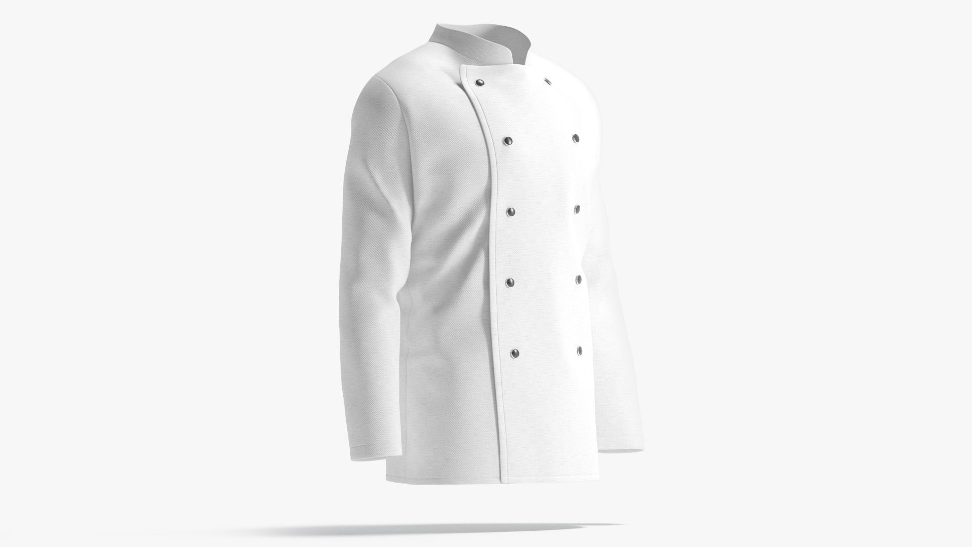 White Chef Jacket - cook chief coat Low-poly 3D model_3