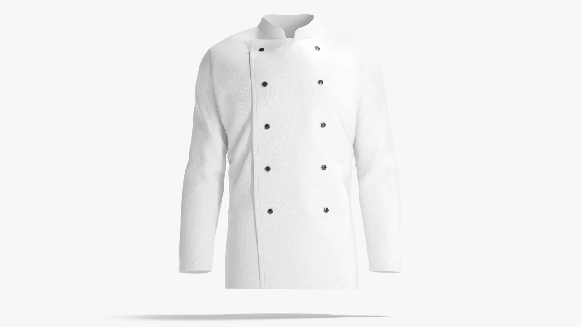 White Chef Jacket - cook chief coat Low-poly 3D model_0
