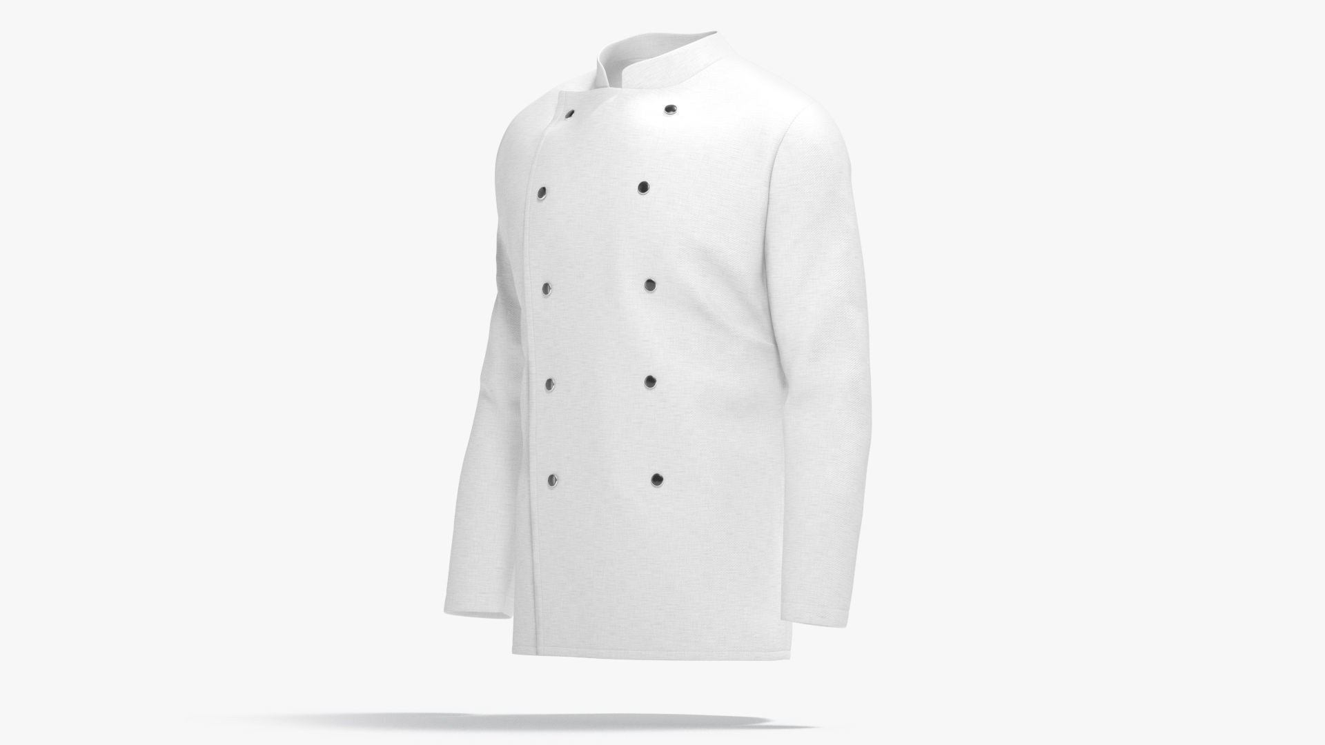 White Chef Jacket - cook chief coat Low-poly 3D model_2