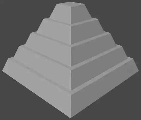 Pyramidal Structure 4 Corners Mayan Style Low-poly 3D model