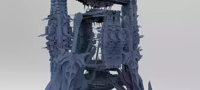 Mars Sci-Fi Monolith Massive structure 9  3D model