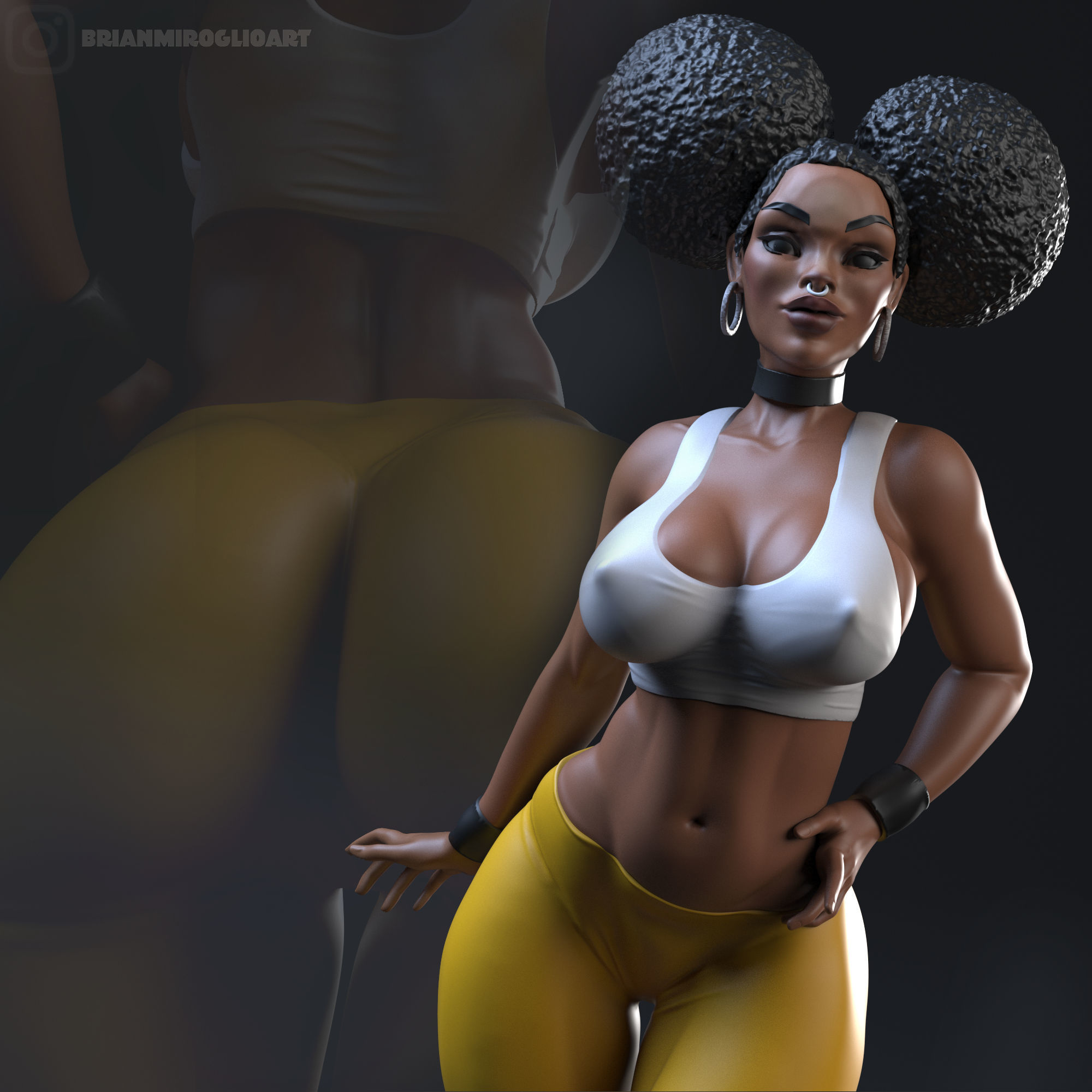 Sugar woman leggings 3D print model_2