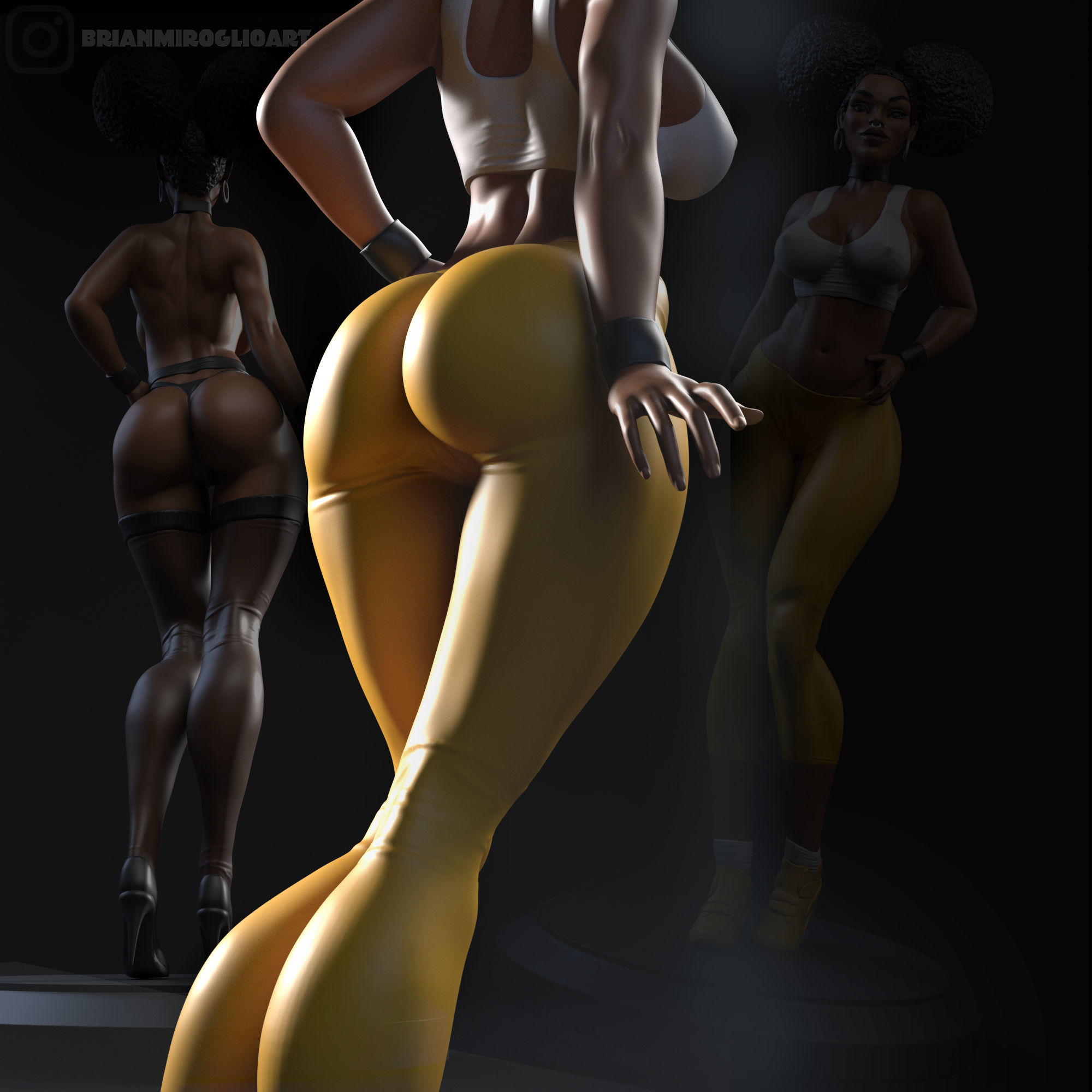 Sugar woman leggings 3D print model_4