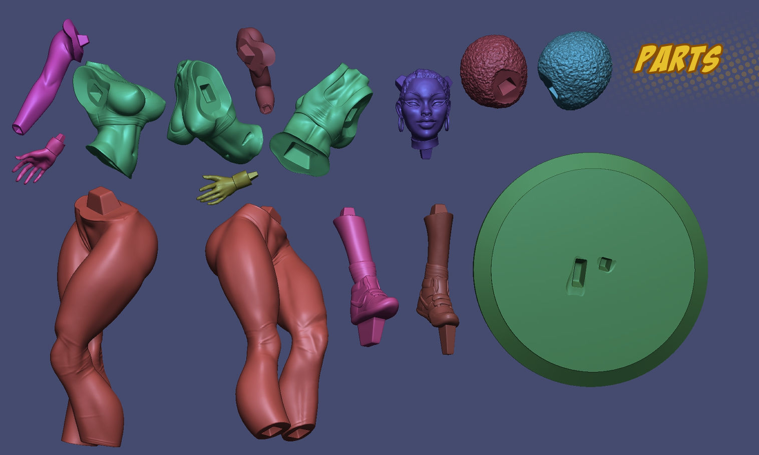 Sugar woman leggings 3D print model_7