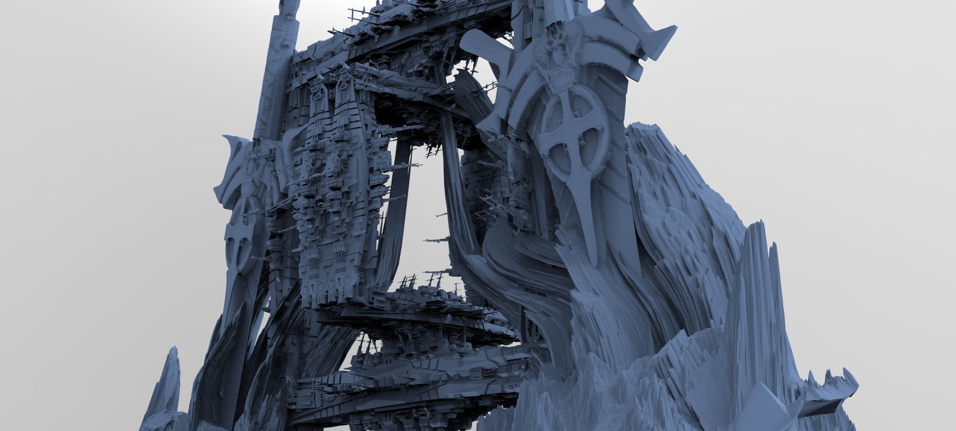 Mars Sci-Fi Monolith Massive structure 12 3D model_1