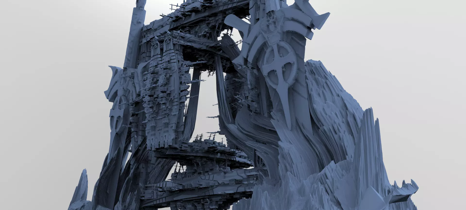 Mars Sci-Fi Monolith Massive structure 12 3D model_0