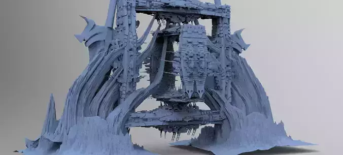 Mars Sci-Fi Monolith Massive structure 13 3D model