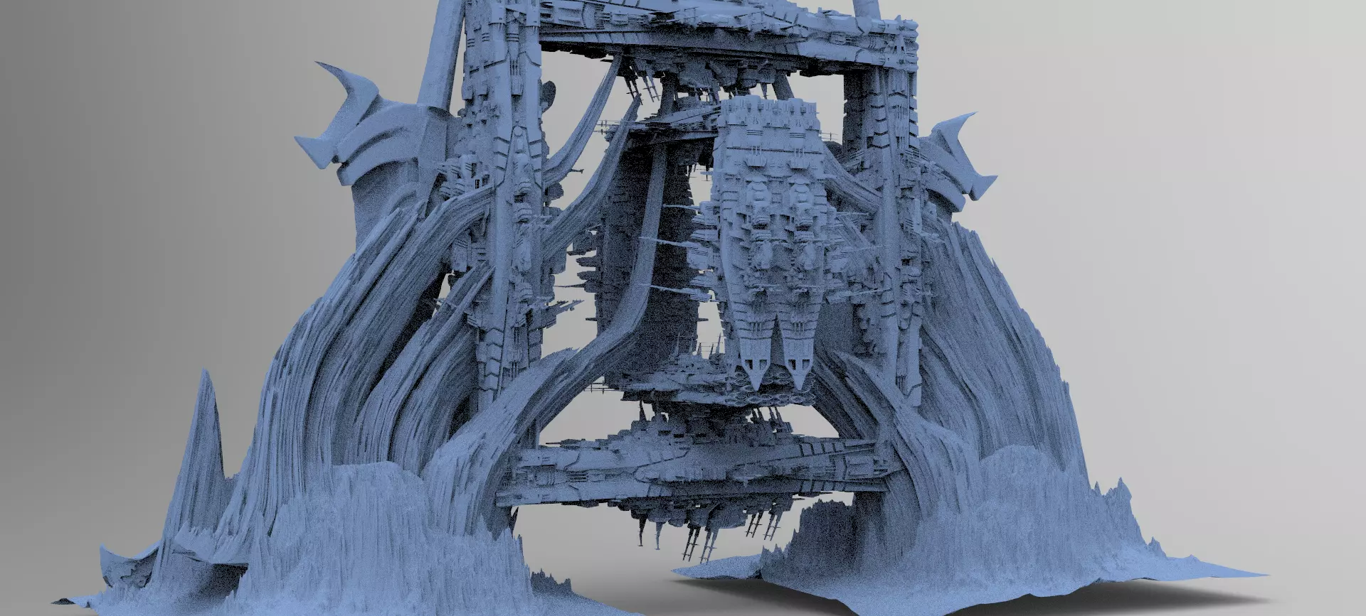 Mars Sci-Fi Monolith Massive structure 13 3D model_0